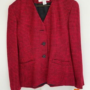 Jones New York Red and Black Scarlet Blazer 6